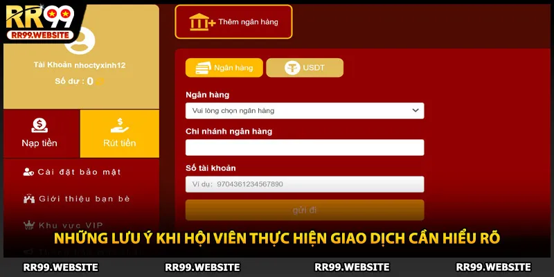 Những lưu ý khi hội viên thực hiện giao dịch cần hiểu rõ